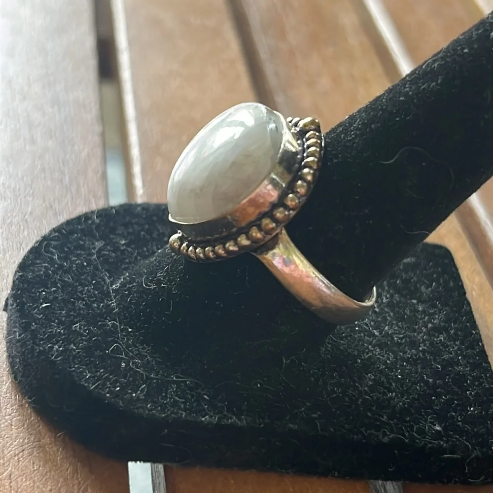 RAINBOW MOONSTONE 925 RING-NWT